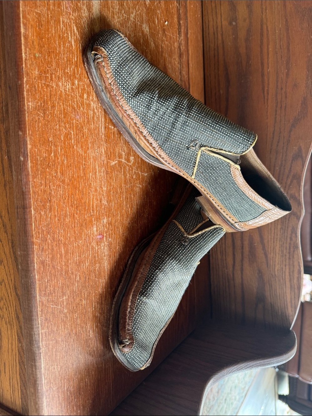 Fratelli Rossetti Olive Green and Brown Slip-On Loafers